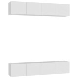 Cumpara ieftin Comode TV, 4 buc., alb, 80x30x30 cm, lemn compozit