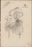 169S Caricatură bărbat, 1937, Geo Dumitrescu, semnată