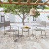 Set mobilier gradina Gossi, 3 piese, poliratan, gri, masa rotunda, scaune stivuibile, max 110kg/loc