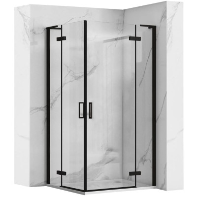 Cabina dus REA Hugo Double Black 90x90 foto