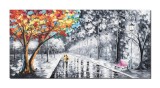 Cumpara ieftin Tablou pictat manual living, Impreuna pentru totdeauna, 120x60cm ulei pe panza in cutit efect 3D, gata de expus pe perete