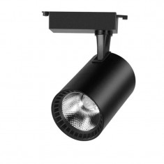 Spot LED Techstar® Tracklights, Pentru Sina RailRacks Monofazata Tip L, 30w, 6500k Lumina Rece, Iluminat Directionabil, Corp Aluminiu Negru