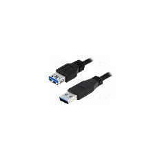 Cablu USB A mufa, USB A soclu, USB 3.0, lungime 2m, negru, LOGILINK - CU0042