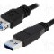 Cablu USB A mufa, USB A soclu, USB 3.0, lungime 2m, negru, LOGILINK - CU0042