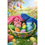 Doua jucarii de plus Stitch in cos cu oua - Jucarie de Colectie , Editia Speciala de Pasti