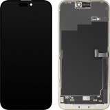 Display cu Touchscreen MP compatibil cu Apple iPhone 15 Pro Max, cu Rama, Versiune Soft OLED IC Movable 120Hz FHD, Negru