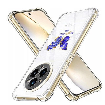 Husa antisoc pentru realme 14 pro+ airbag tpu, col&amp;Egrave;uri ranforsate- butterfly albastru foto