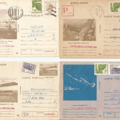 România, lot 4 cărţi poştale circulate, aerofilatelie 7