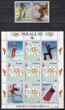 Paraguay 1984 - Jocurile Olimpice de iarnă - Sarajevo, Serie + Bloc, MNH