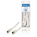 Cablu coaxial tata-mama 3m Dublu Ecranat alb VALUELINE