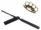 Cumpara ieftin Set Autoaparare: Baston Telescopic Otel 49cm, Pumnal Box Craniu, Idealstore, Multicolor