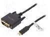 Cablu DVI-D (24+1) tata, la USB type C, tata, lungime 3m,negru, LOGILINK, UA0332, T146001