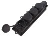 Conector alimentare PAWBOL AC 250V 16A IP44, 4x soclu, 2P+PE, cu impamantare