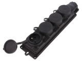 Conector alimentare AC 250V 16A IP44 Negru