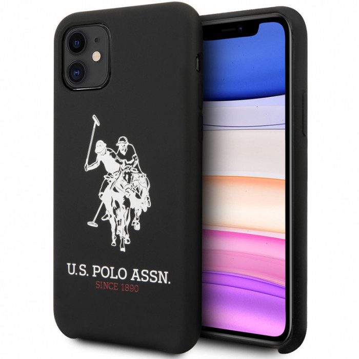 Husa TPU U.S. Polo Big Horse pentru Apple iPhone 11, Neagra USHCN61SLHRBK