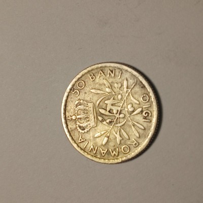 Di.147. Moneda 50 bani 1910 Argint, patina foto