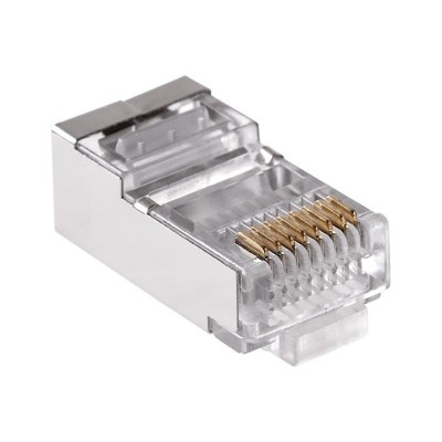 Mufa retea, conector metalic, UTP, 8 contacte, RJ45 CAT6 - Alb foto