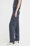 G-Star pantaloni femei, culoarea gri, fason cargo, high waist, D24598-D521