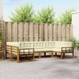 vidaXL Set de canapele de exterior cu pernă 6 pcs Natural și Crem 3368078