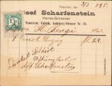 A1855 Chitanță cu antet croitor Josef Scharfenstein, 1895, Fabric Timișoara
