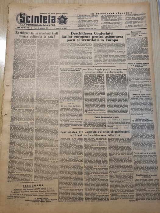 scanteia 30 noiembrie 1954-art.pitesti,oradea,barlad,bacau,lugoj,timisoara