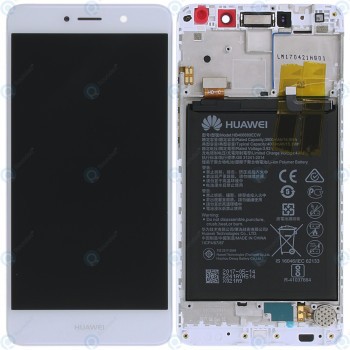 Huawei Y7 (TRT-L21) Capac frontal modul display + LCD + digitizer + baterie alb 02351GJV foto