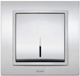 &Icirc;ntrerupător simplu 10A gri metalizat Zena - ELBI