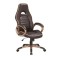 Scaun directorial SL Q150, Piele ecologica, Tetiera integrata, Inaltime ajustabila, 100 Kg, Maro