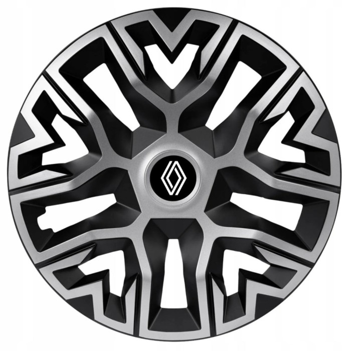 Set 4 Capace Roti 15 &quot; Best Gri-Negru, Compatibile Cu Renault Nou