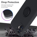 Husa protectie flippy compatibila cu apple iphone 12 mini liquid silicone ring cu suport rotativ negru