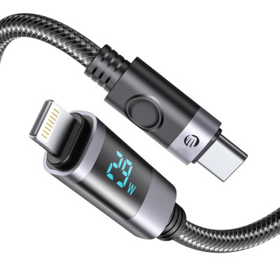 Cablu ORICO USB-C la Lightning, Cablu de sincronizare PD 29W Afişaj LED cu &amp;icirc;ncăr foto