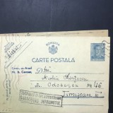 CP01 Carte postala veche 1941 Arad - Timisoara stampila albastra Cenzurat Arad Nr 6 si Imprumutul Reintregirii WW2