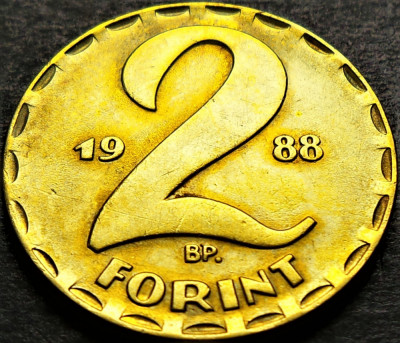 Moneda 2 FORINTI - RP UNGARA / UNGARIA COMUNISTA, anul 1988 * cod 1862 foto