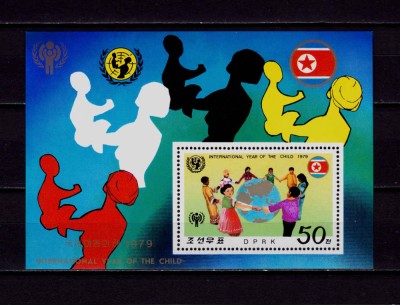 ✅ Coreea Nord / Korea 1979 ,&amp;quot;Anul International al Copilului&amp;quot;, colita 60, MNH foto