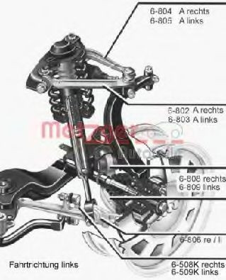 Brat/bieleta suspensie, stabilizator SKODA SUPERB I (3U4) (2001 - 2008) METZGER 53006111 foto