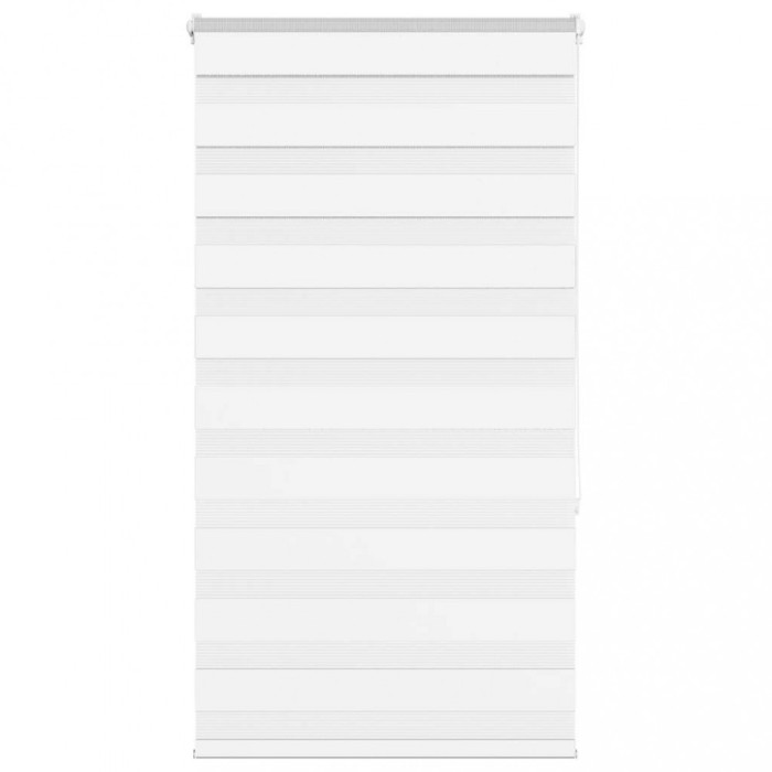 Jaluzea tip zebra alb lățime țesătură 75,9 cm poliester