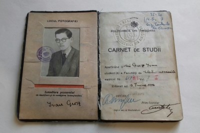 Carnet de Studii &amp;ndash; Politehnica Timisoara, 1946 foto