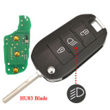 Cheie Briceag Peugeot 308, 3008, 3 Butoane, 433 Mhz, HITAG 4A Aes, cu buton Led