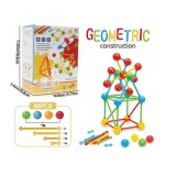 Set educativ asamblare Geometrie cu bile si bete 88 piese, Generic