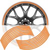 AVEX Set 16 Inele Autocolante Jante Orange Lucios - Sticker Auto Universal 13-19 inch