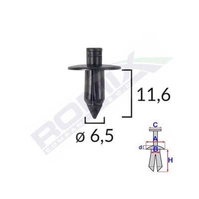 Clips Fixare Pentru Suzuki 6.5X11.6Mm - Negru Set 10 Buc 135941 B21003-RMX foto