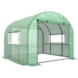 Outsunny Seră Tip Tunel 300 x 300cm Walk-In - Verde | Aosom Romania