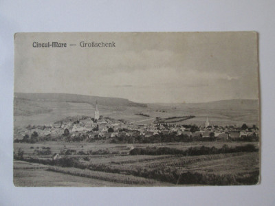 Carte poștala Cincul Mare(Județul Brașov):Vedere generala anii 30,timbrata,necir foto