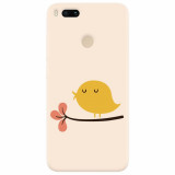 Husa silicon pentru Xiaomi Mi A1, Flat Minimal Cute Bird Illustration