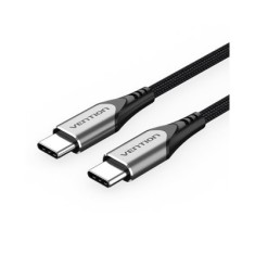 Cablu alimentare si date Vention, USB Type-C (T) la USB Type-C (T), 1.5m, 480 Mbps, , TPE + Nylon, negru, &amp;quot;TADHG&amp;quot; (timbru verde 0.08 lei) -69227947510 foto