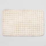 Covoraș decorativ imitatie de blană off-white cu dungi și dots 150x100cm, CMCLASS