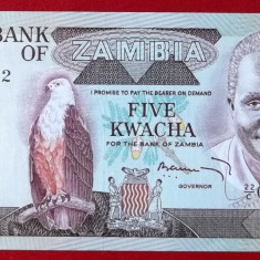 Zambia 5 kwacha 1980 (1988) sign 4 P25b rara UNC necirculata **