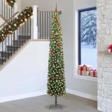 vidaXL Brad de Crăciun artificial Verde 270 cm PVC și oțel și plastic 3394986