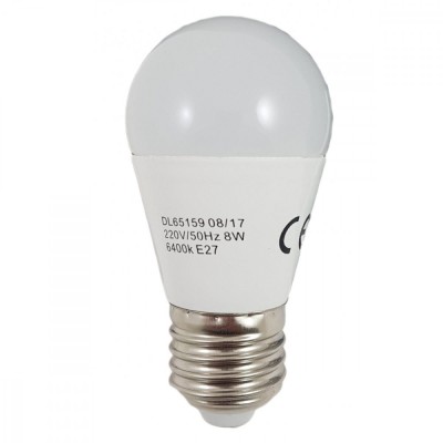 Bec Led Sferic E27 8W 220V 6400K G45 foto