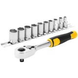 Stanley STMT82666-0 - Set capete chei tubulare 5.5-14 mm patrat 1/4 inch 11 bucati